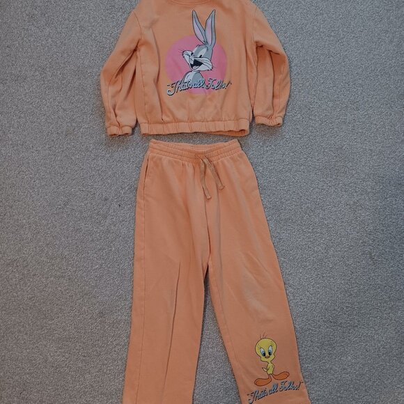 Looney Tunes Warner Bros. H & M Girls sweat suit Size 10 - Picture 1 of 4